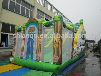 Animal jungle inflatable slide bouncer for sale