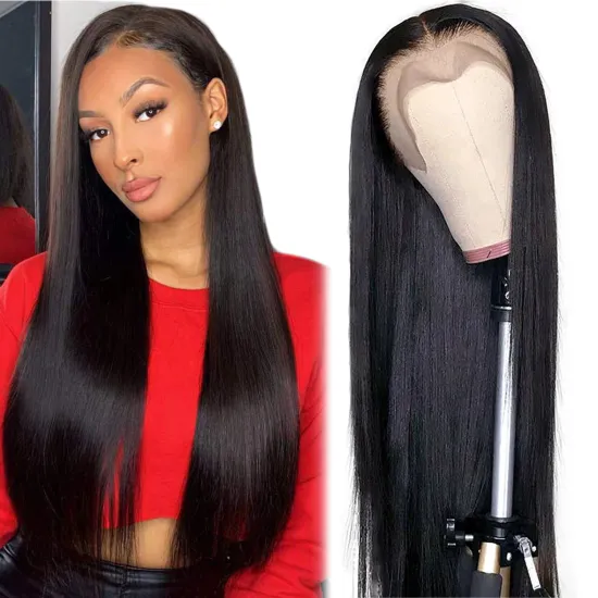 Human Hair Raw Virgin Hair Straight Wig Transparent Lace Frontal Wigs