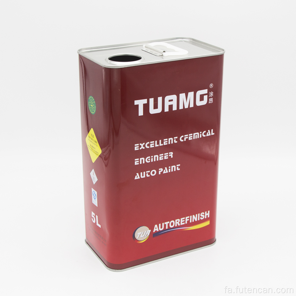 قوطی حلبی رنگ ماشین مربعی خالی