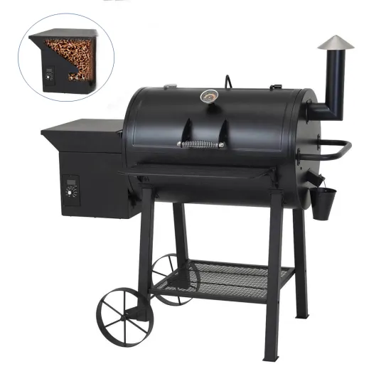 Electric Outdoor Portable Wood Pellet Grill BBQ with Auto Temperature Control