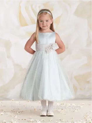 newest satin flower halter girls party dresses