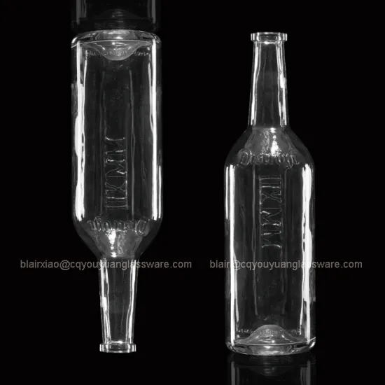 Round 1000ML Large Glass Liquor Bottle 1000 ML Empty Clear Whisky Glass Bottle