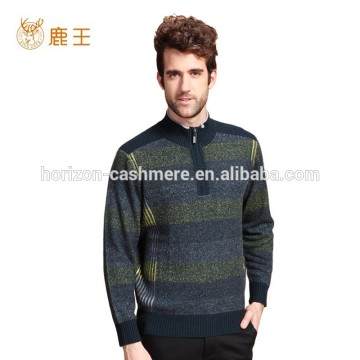 Striped Cashmere Sweater,Men Heavy Classic Striped Sweater