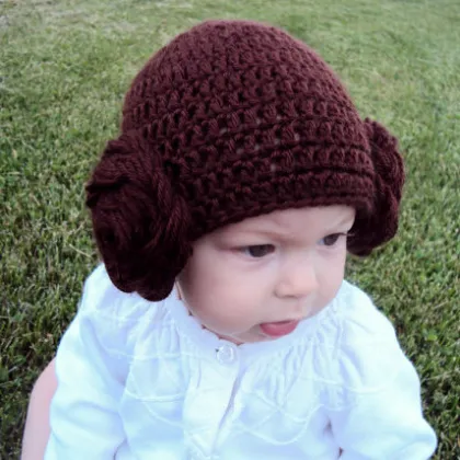 Newborn Princess Hat Crochet Princess Leia Hat
