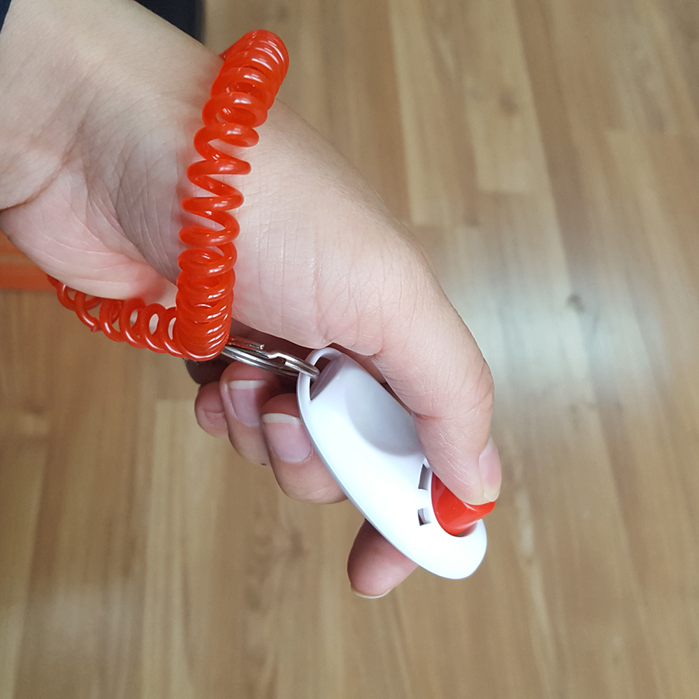 Pet Dog Puppy Training Clicker con correa para la muñeca