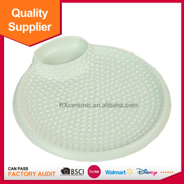Eco-friendly promotion protection ceramic dumplings plate