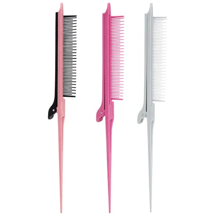 Salon Hair Styling Tools: Straightener Comb, Clip Comb, and Coloring Accessories