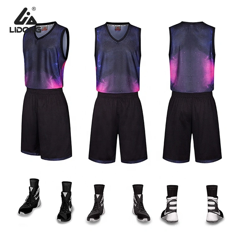 What is High Quality Sublimation Basketball Jersey Wholesale Latest Design  Purple Youth Basketball Uniform