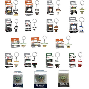 Star Wars 3D Character PVC Keychains: Darth, Chewie, Yoda & Boba - Merchant Toys