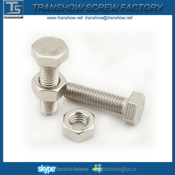 stainless steel A2-70 hex bolt hex nut