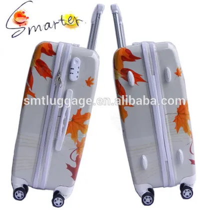 Maple Leaves Printed Pc Suitcase Set