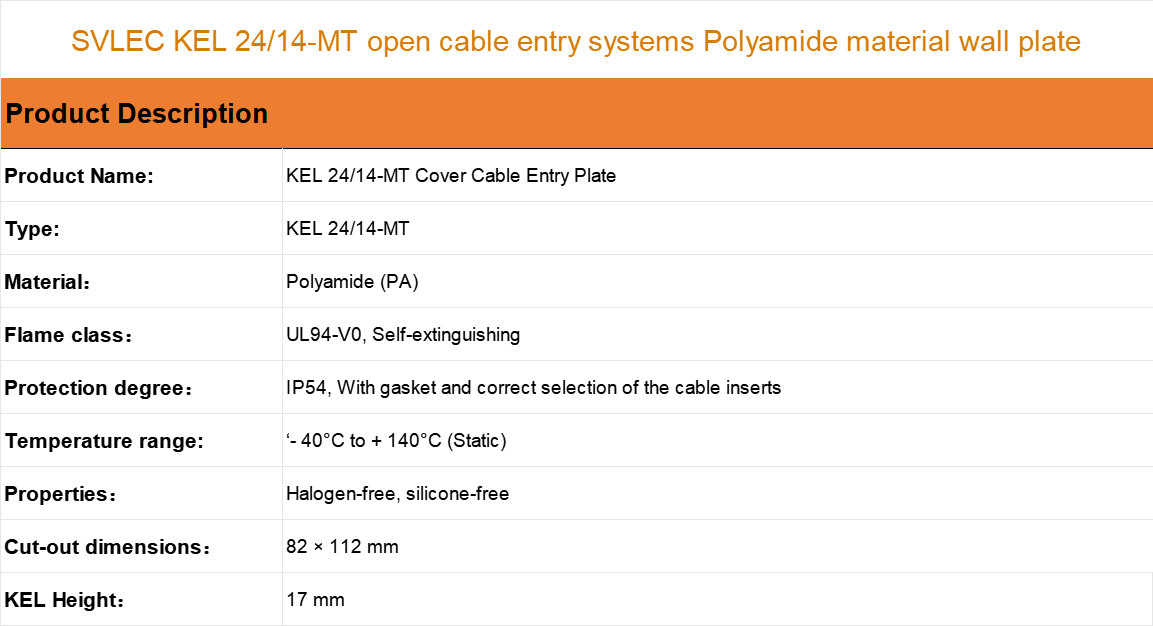 KEL 24/14-MT open cable entry systems