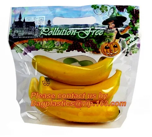 PET/CPP Laminated Resealable Ziplock Lemon bags, perforated fruit protection bags, protect fruit and keep fruit fresh bags, Flex