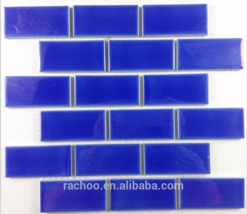 blue strip swimming pool mosaic wall decorate
