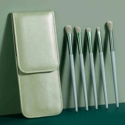 HMU Beauty Tools Green 5pcs Soft Fluffy Eyeshadow Brush Set