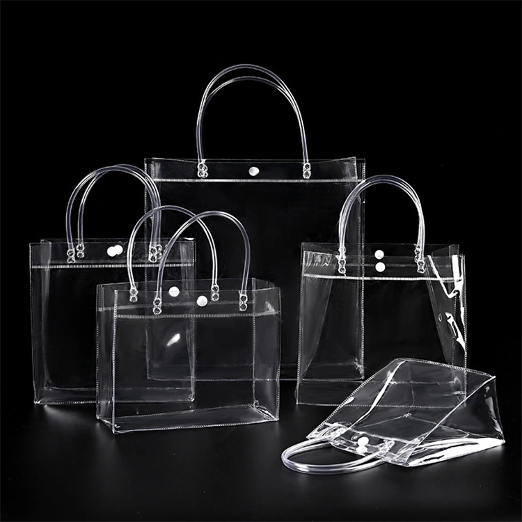 Low MOQ Pvc Handle Clear Waterproof Cosmetic Bag