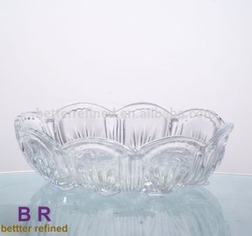Flowers Pressed Glass Cake Serving Plate