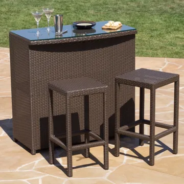 Hot Selling Outdoor Rattan Dining Table and Stool Set