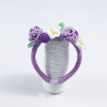 Girls' favorite purple crocheted flower petal headband set