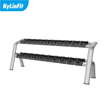 Kylinfit เชิงพาณิชย์ชั้นวางดัมเบลสองชั้นพร้อมอาน - 10 คู่