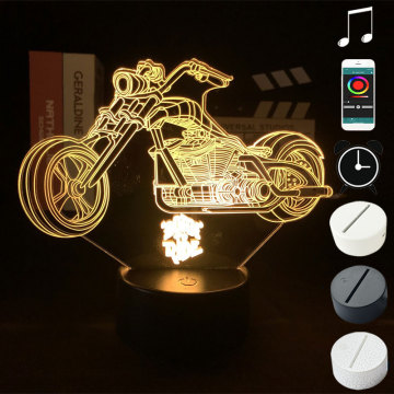 3D Acrylic Engraved LED Night Light Motorcycle Illusion Desk Lamp: A Novelty Gift for Kids' Room