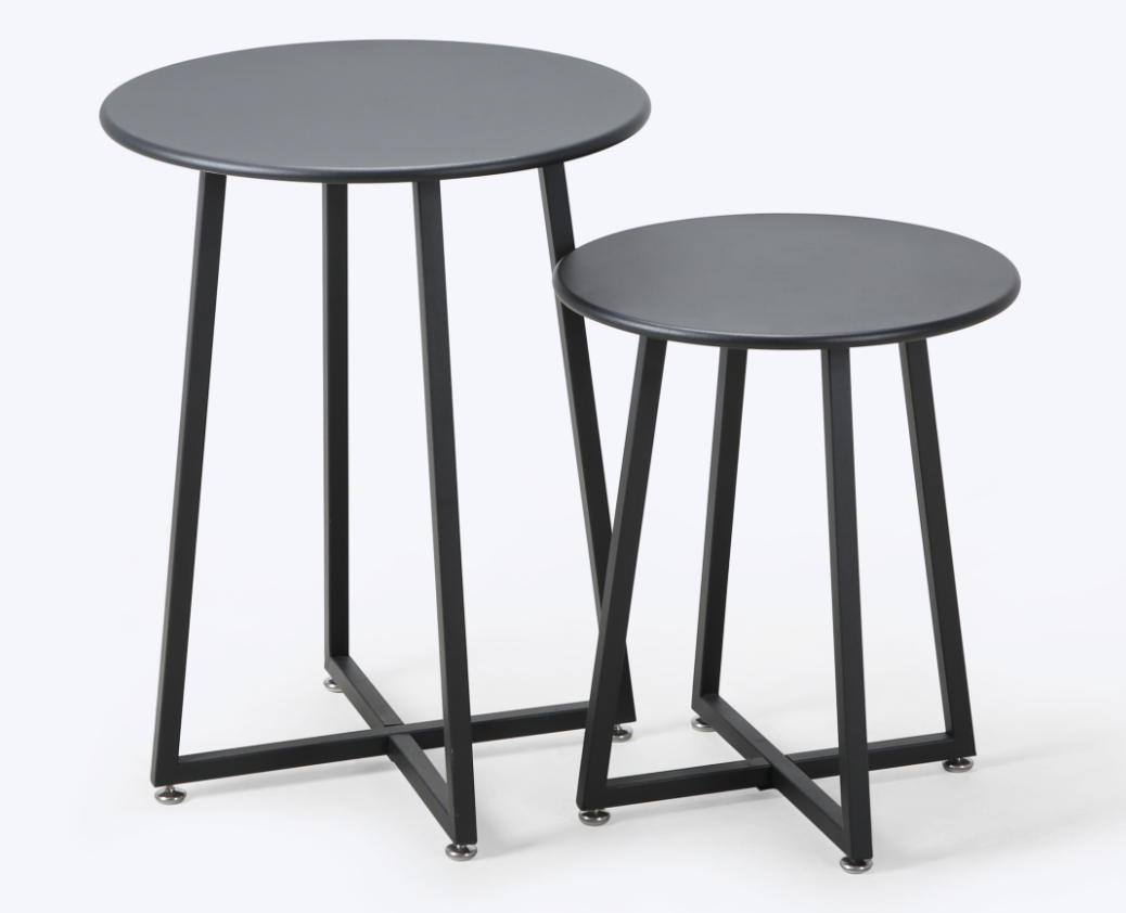 Modern Industrial Style Iron Side Table in Black