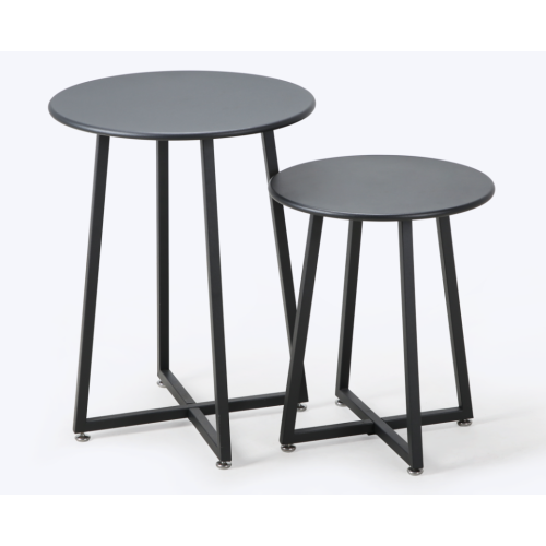Modern Industrial Style Iron Side Table in Black