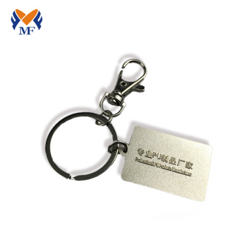 Square metal custom soft enamel leather keychain