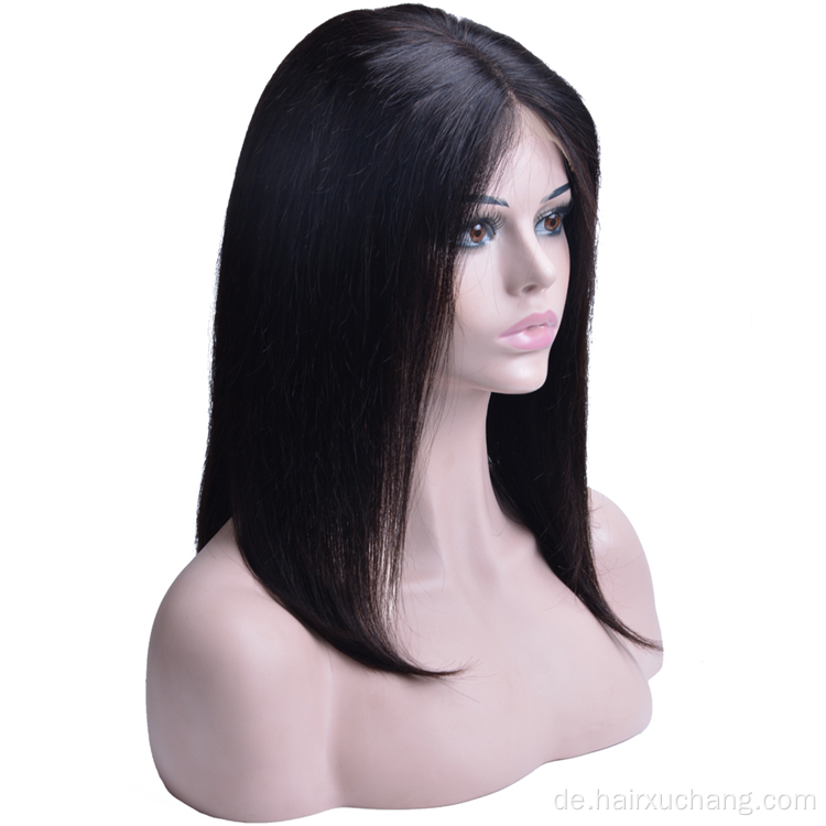 Heiß verkaufen 150 Densty Short Spitzenfront menschliches Haar Perücken Rohes indisches Haar Perücken menschliches Haar Straight Bob Perücken für schwarze Frauen