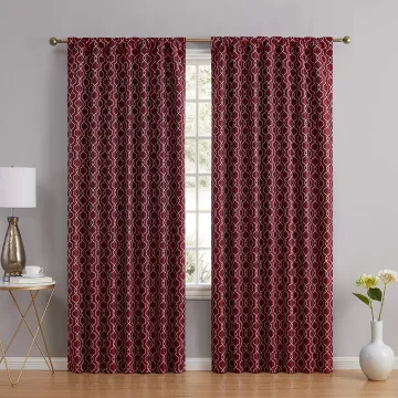 OEKO TEX Certified 100% Polyester Luxury Geometric Pattern Blackout Jacquard Curtain: European Style 100% Blackout Curtain