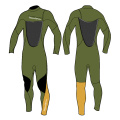 Seaskin 5/3mm dada zip steamer wetsuit untuk mens