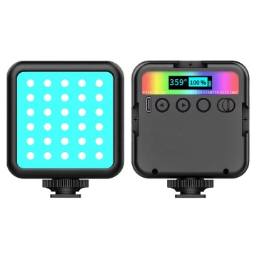 VL49 RGB LED Video Light: 360 Full Color, 3 Cold Shoe, Rechargeable 2000mAh, 2500-9000K Dimmable, Magnetic