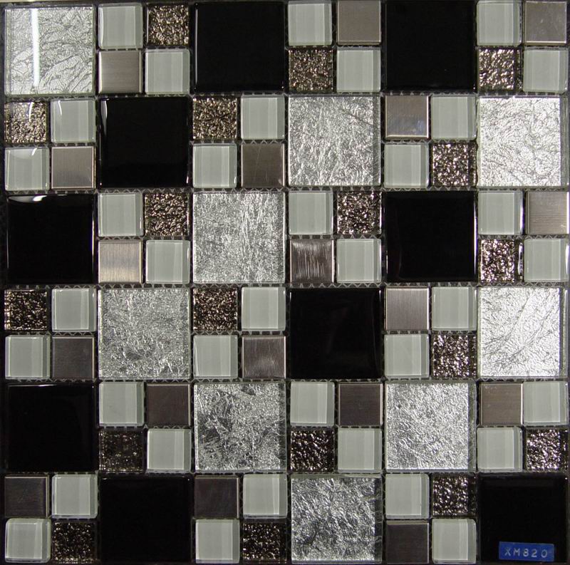 Silver Foil Crystal Glass Mosaic