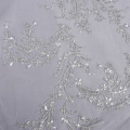 Beads embroidery polyester mesh fabric dress Fabric