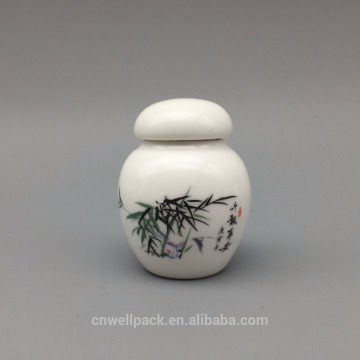 Different sizes colorful ceramic jars for cosmetic products