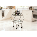 Elegante carrito de servicio escalonado hexagonal para uso doméstico