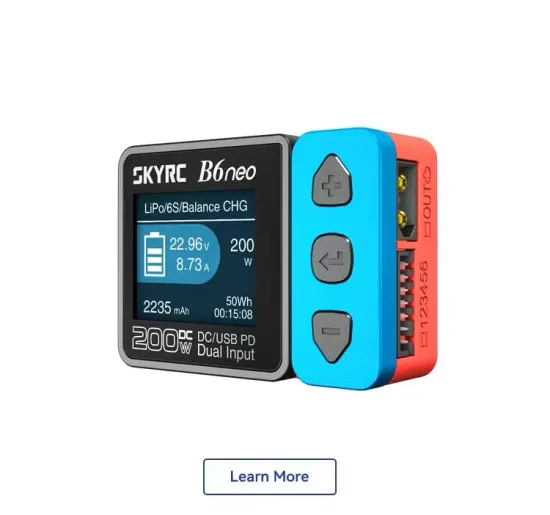 SKYRC B6neo LiPo Battery Smart Balance Charger DC 200W PD 80W Input for RC Model Car Ship Boat Airplane
