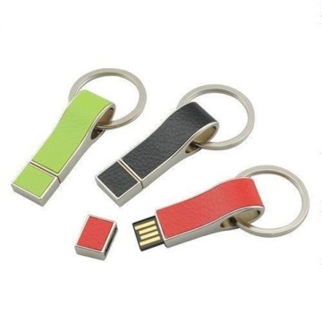 OEM Leather Stainless steel USB Flash Memory Stick