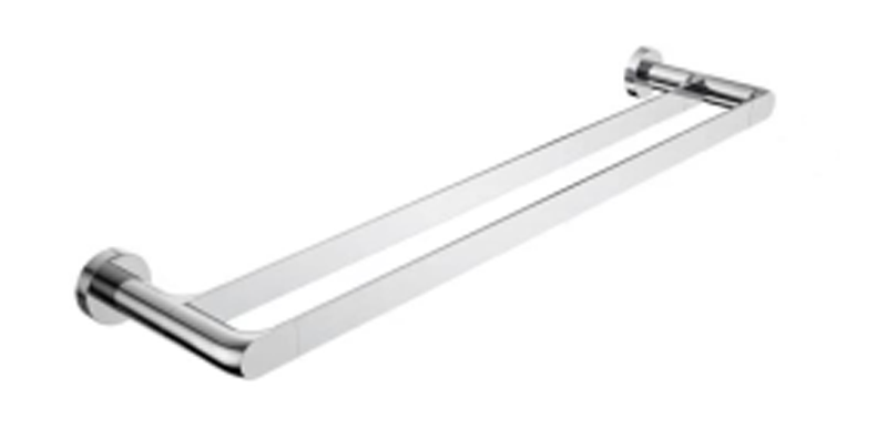 Bathroom Wall Double Towel Bar Chrome