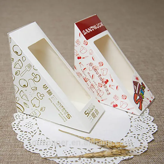 Creative sandwich packaging paper box with clear lid