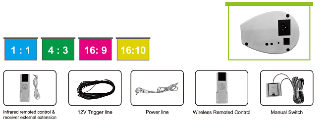 Oval Intelligent build-in Electric Projection Screen