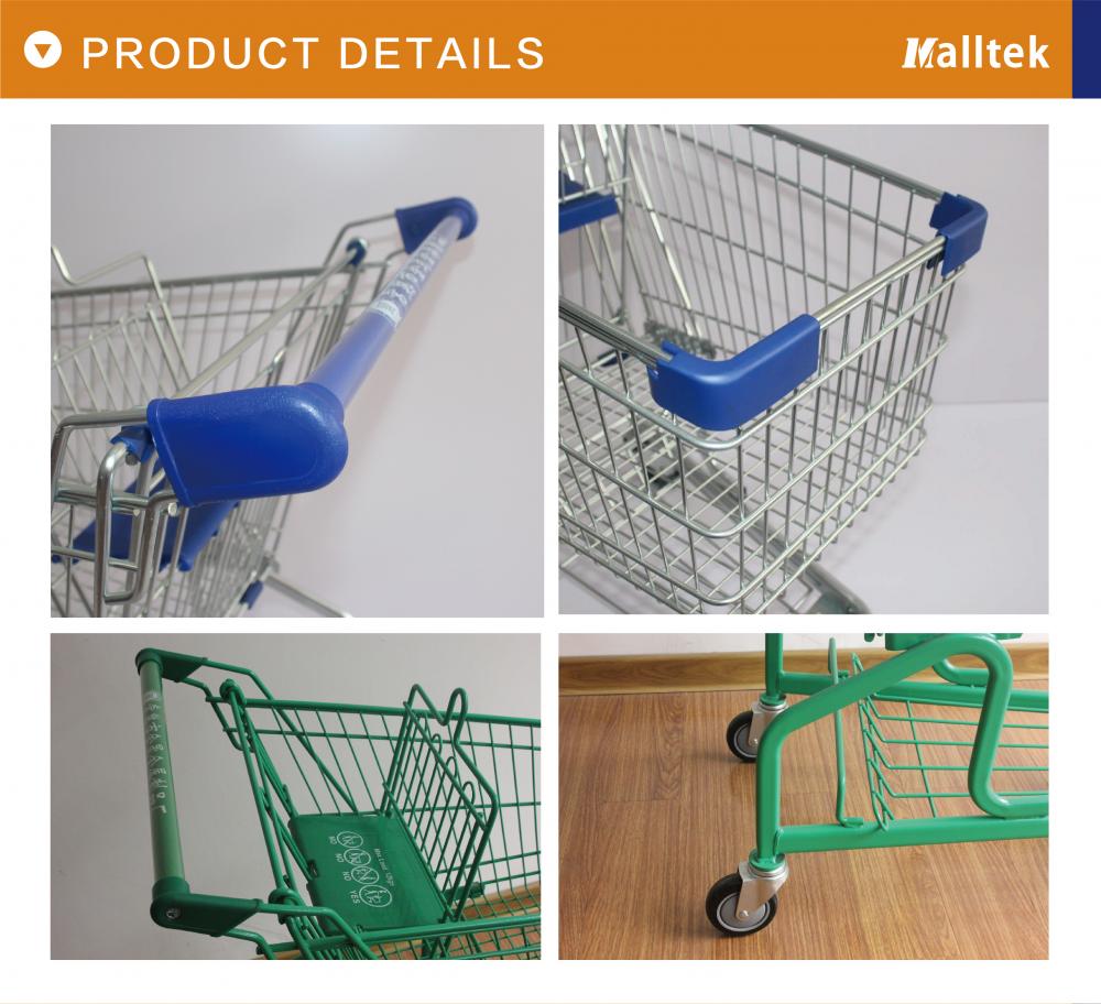 Supermarket Zinc Plated German Shopping Trolley