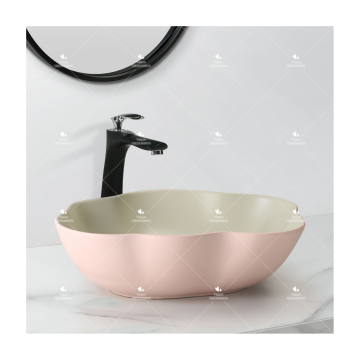 Handmade Irregular Porcelain Above Counter Bathroom Sink Bowl