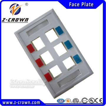 high quality US rj45/rj11 face plate with 1/2/3/4/6 port for rj45 keystone jake