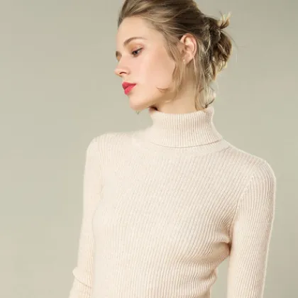 women slim fit thick wool sweater