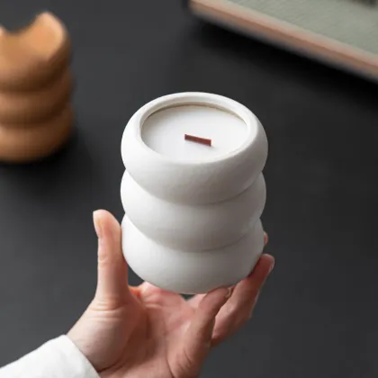 Nordic Indoor Home Decor: Ceramic Candle Containers & Aromatherapy Cups