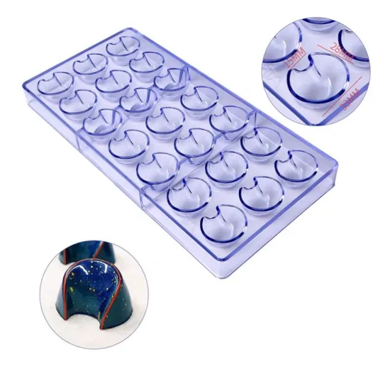 Transparent Polycarbonate Chocolate Mold - Hard Plastic DIY Candy Mold for Mousse, Jelly, Praline, Truffle