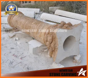 Hollow Stone Pillar Granite Roman Column Building Material