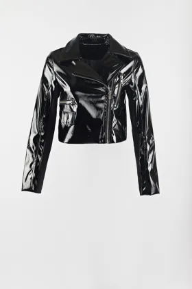 PU shiny moto jacket