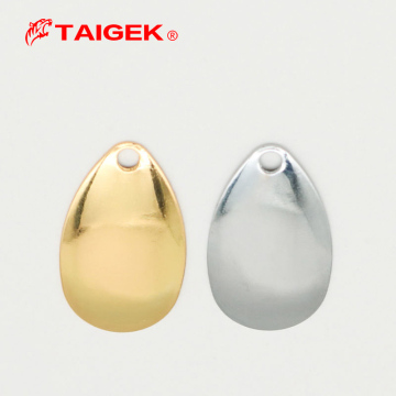 TAIGEK Multi Size Metal Lure Accessories for Fishing Spinner Blades - Willow Leaf Waterdrop